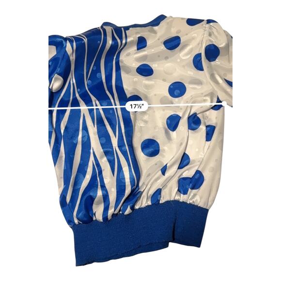 Anthony Sicari Vintage Two Piece Skirt Set Blue White Polka Dot USA Size 10 - Picture 9 of 15